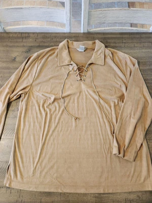 Camisa Mujer Manga Larga 1XL DE COLECCIÓN Boho Renacimiento Años 90 Retro Vaquero Foto 1 de 3