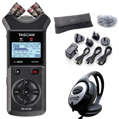 Tascam DR-07XP Audio-Recorder mit DR11GMK Zubehörset und keepdrum Kopfhörer - Bild 1 von 4