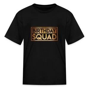 Birthday Squad Glitter Bday Party Squad Kid's T-Shirt - Picture 1 of 13