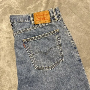 Levi’s 505 Shorts Jorts Men Sz 38 Blue Faded Jean Denim Classic Dadcore Grandpa - Picture 1 of 12