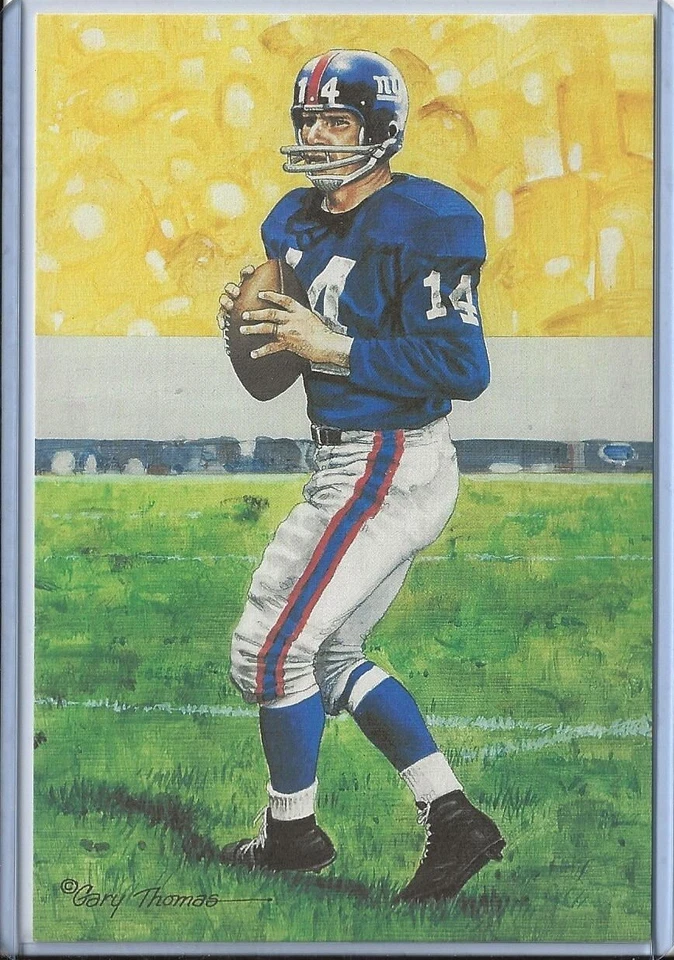 1991 Y. A. Tittle Goal Line Art Postcard Unsigned - Series 3 Three - Image 1 of 1