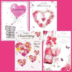 Pack Of 4 Anniversary Cards On Your Multipack Mixed Assorted Wedding Greeting - Picture 1 of 9