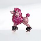 Sparkling Rhinestone Poodle Dog Brooches Pets Animal Party Casual Pins Gifts