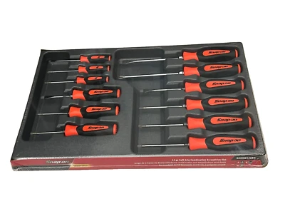 Snap On Tools NEW SGDXW120BO 12pc ORANGE Soft Grip Combo Screwdriver Set USA - Image 1 of 4