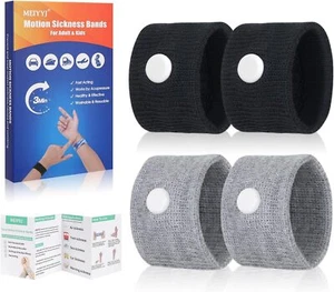 2 Pairs Car Motion Sickness Wristbands Acupressure Nausea Relief Band for Mornin - Picture 1 of 6