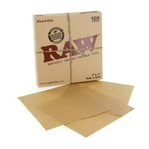 Rohes unraffiniertes Pergamentpapier natürliches Kräuterwachs Rauchquadrate - 100x Packung - Bild 1 von 1