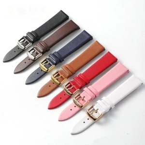 Womens Soft Genuine Leather Watch Band Watch Strap Bracelet 6mm-24mm Wristband - Picture 1 of 14