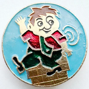 UdSSR SOWJETISCHE KARIKATUR ANSTECKNADEL ABZEICHEN. CARLSSON-ON-THE-ROOF. KARLSON - Bild 1 von 4