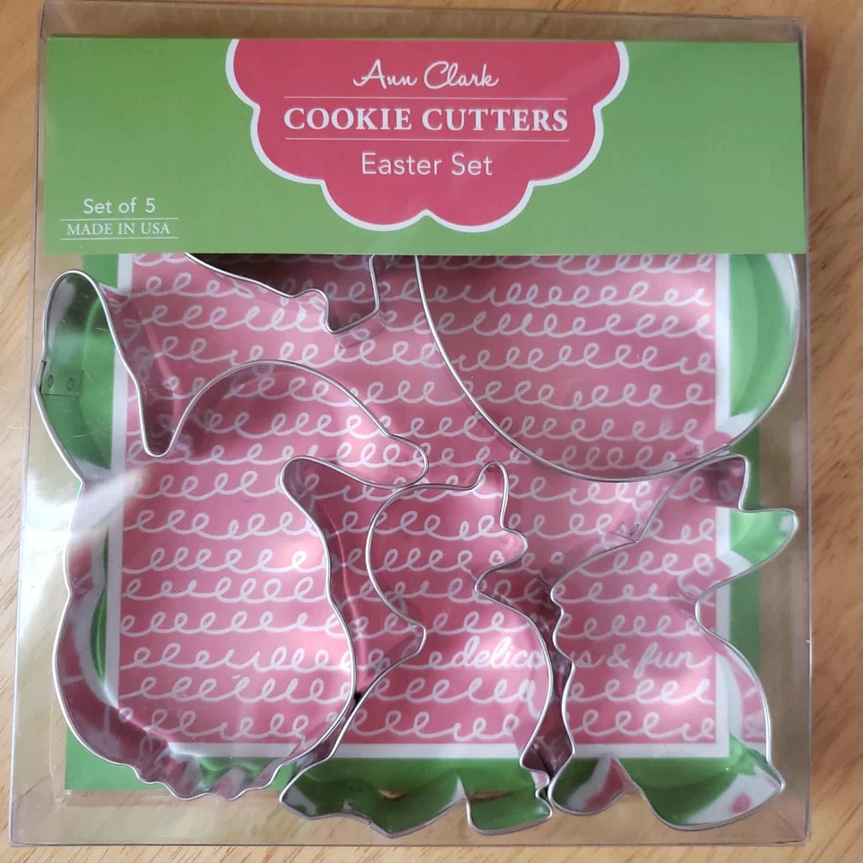 Ann Clark Easter Metal Cookie Cutters – 5 Pc Boxed Set –