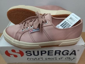NEU IN BOX Superga 2750 Damen-Sneakers Satin Größe 9 rot rosa - Bild 1 von 9