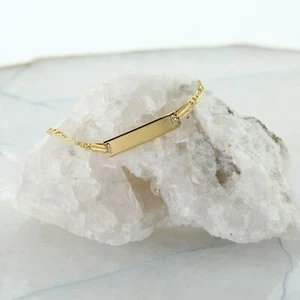 14K Gelbgold kleines ID-Armband 5,5 Zoll um 1980 * - Bild 1 von 4