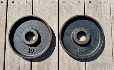 IVANKO Olympic TWO 10lb weight plates pounds gym 20lb total Vintage - Image 1 of 4
