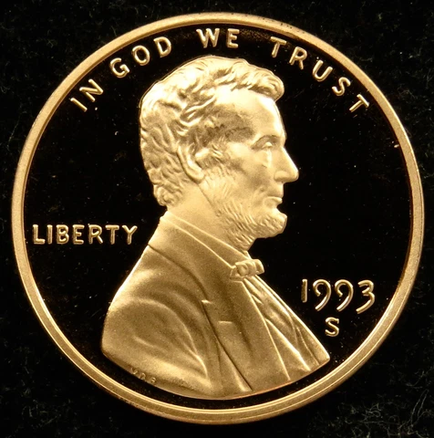 1993 S Deep Cameo Proof Lincoln Memorial Cent (C01) Cover