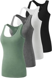Racerback Workout Tank Tops for Women Basic Athletic Tanks Yoga Shirt - Picture 1 of 4