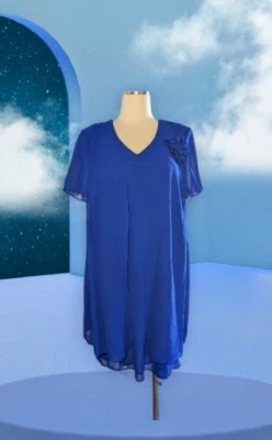 Vestido POSITIVE ACTITUDE $143 Azul Real CAPAS Lentejuelas FLORAL Para Mujer 16 PEQUEÑO Foto 1 de 4