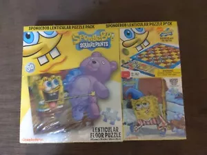 SpongeBob Lenticular Puzzle Pack New Shrink Wrap Intact 2 Puzzles and 1 Game - Picture 1 of 2