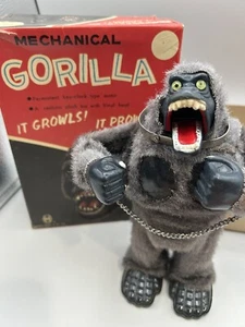 Vintage 50er Jahre Marx mechanisches Gorilla Spielzeug zum Aufziehen in Box - Bild 1 von 12