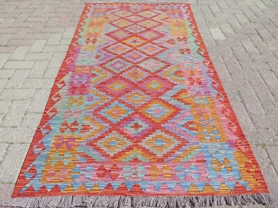 Kilim turco vintage, alfombras de lana, alfombra de piso hecha a mano, alfombra de dormitorio boho 40"x78" Foto 1 de 4