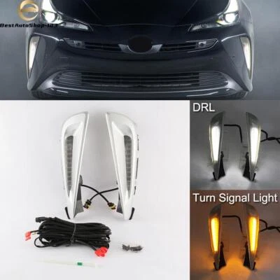 LED DRL Daytime Running Light Fog Lamps W/Wiring Fits For Toyota Prius 2019-2020 - Image 1 of 4