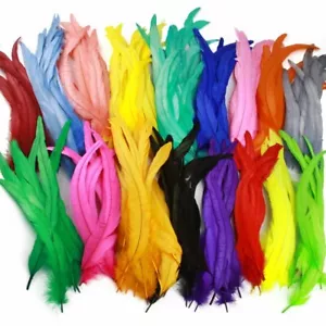 23 Farben verblassen Plume 100 Stck. 25-45 cm/10-18 Zoll Hahn Schwanz Natur Huhn Zum Selbermachen - Bild 1 von 35