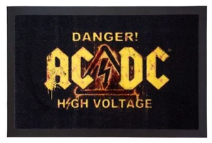 Tür Matte AC/DC DANGER ZONE HIGH VOLTAGE 60x40 cm Schmutzfang Fuß Abtreter Matte - Picture 1 of 7