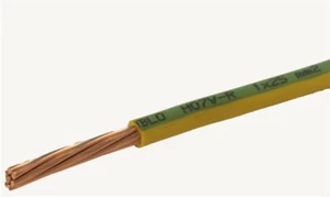 Earth Green Gelb 10 mm Single Core 6491X Kabel Draht Verdrahtung Kleben Erdung - Bild 1 von 2