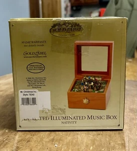 Mr Christmas Nativity Music Box Gold Label Away in A Manger Animated Illuminated - Picture 1 of 9