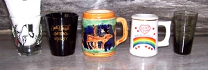 Lot of Shot Glasses, Toothpick Holders, Glass Bottoms Up, Jack Daniels - Picture 1 of 13
