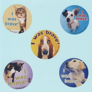 10 pegatinas grandes para pacientes I Was Brave - recompensas - gato y perro - médico - Imagen 1 de 1