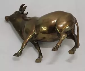 Vintage Brass Cow. Mid Century Modern - Picture 1 of 7