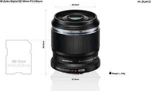 Olympus M.Zuiko Digital ED 30mm f/3.5 Macro Lens Suitable for All MFT Cameras - Picture 1 of 2