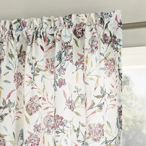  Lily Garden Acuarela Floral Ahorro de Energía 54"W x 84"L (Pack de 1) Rosa Rosa Foto 1 de 4