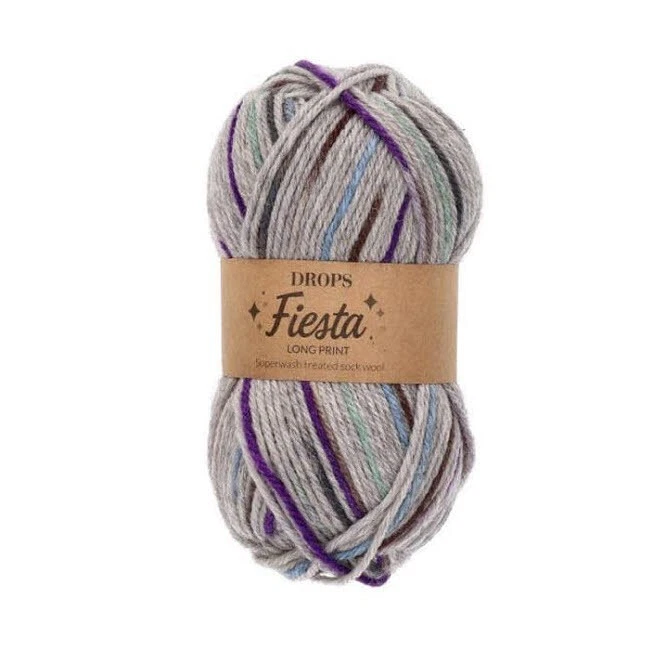 Drops Fiesta ~ 28 Silver Twilight yarn ~ long print ~ 2 x 1.75 oz - Image 1 of 3
