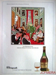 1980 BISQUIT Cognac 'The Member' Advert - Jensen after Bateman Series Print AD - Foto 1 di 1