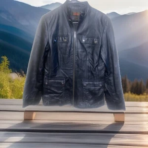 Danier Leather Women Size S Biker Jacket Motorcycle full zipper Black - Picture 1 of 21