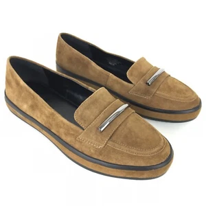H by Halston Bark Suede Brynn Slip On Shoes with Hardware Detail Loafers - Picture 1 of 5