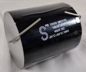 Solen Capacitor PB 10,000 MKP-FC 100µF +-5% 400V DC -25C +85C / 1993 - Picture 1 of 8