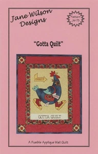 Jane Wilson Designs Huhn Gotta Quilt 21,5" x 25,5" Applikationsmuster - Bild 1 von 2
