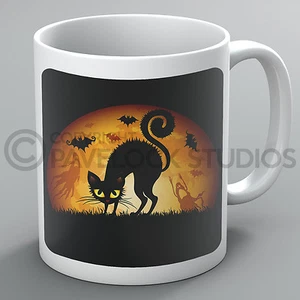 Taza Halloween Tazas Gato Negro Gatos Murciélagos Murciélagos Luna Bruja Brujas Fantasmas Regalo - Imagen 1 de 1