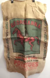 Vintage D.M. Camp GEORGIANNA 100# Burlap Potato Sack Bakersfield CA Show Horse - Picture 1 of 8