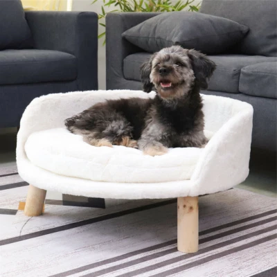Erhöhtes Hundebett Katzensofa Hundesofa Katzenbett mit Kissen Hocker Bett Welpen - Bild 1 von 4