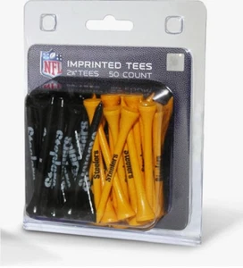 Team Golf NFL Pittsburgh Steelers Black Yellow Golf Tees 50 Pack 2 3/4 inch NEW - Picture 1 of 1