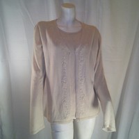 Croft and Barrow Womens Beige Acrylic Sweater Large