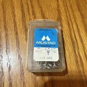 Mustad Hooks 94151 Size 4 Silver Live Bait Hook 50 Per Pack - Picture 1 of 2