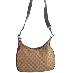 Autentica borsa a tracolla Gucci Web linea Sherry GG tela pelle marrone 5059M - Foto 1 di 10
