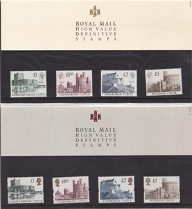 GB 1988 y 1992 (FV £17) Castillos Paquetes Presentación Alto Valor Nº 18 y 27 - Imagen 1 de 2