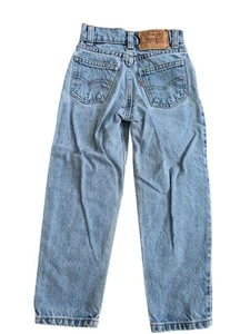 Vintage Little Levis 650 Jeans Size 6 Boys Orange Tab Relaxed Fit Denim 90s - Picture 1 of 6
