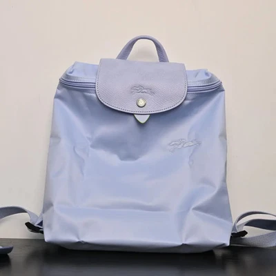 Longchamp Le Pliage Sky Blue Nylon Leather Small Unisex Backpack Outlet  - Image 1 of 4