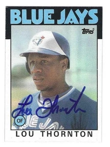 Signed Autographed LOU THORNTON TORONTO BLUE JAYS 1986 Topps Card #488 w/COA - Picture 1 of 1