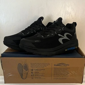 Gdefy Mehalef Corrective Fit Orthotics Black Athletic Shoes with Silver Logo - Picture 1 of 10